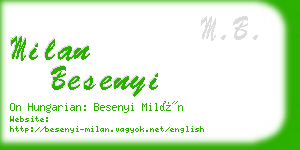 milan besenyi business card